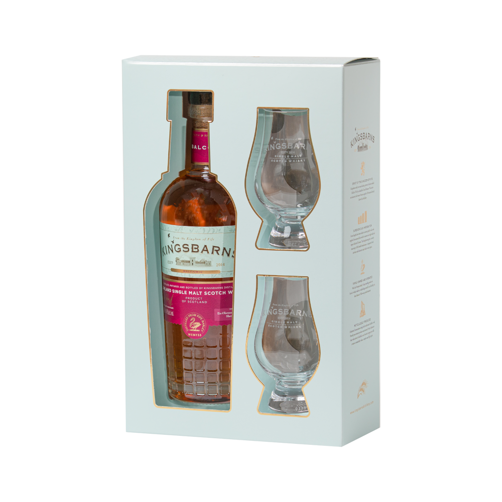 Balcomie Gift Pack - 70cl Bottle & 2 Crystal Glencairn Glasses